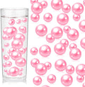 100PCS Pink Faux Pearls Beads for Centerpiece Vases, Vase Filler Faux Pearls, No Holes Filler Beads for Party Anniversary Valentine's Day Wedding Table Decor, 14/20/30mm