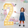 4FT Plastic Marquee Numbers 2 - Light up Numbers Are Made from Corrugated Plastic Board - Quick Assembly Without Tools, Disassembled Components Can Be Used for Photo Wall Decoration, Yard Sale Signs