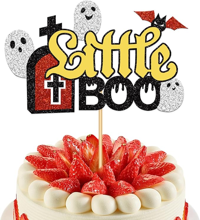 5 Pcs Halloween Cake Toppers Set Cute Ghost Tombstones Cupcake Plugin Ghosts Little Boo Dessert Decorations for Birthday Halloween Party Cake Decoration Supplies