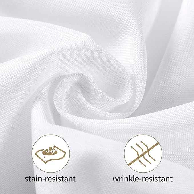 Ascoza 12pack 60x102 Inch White Rectangular Tablecloth 6 Feet Table Cloth in Polyester Fabric for Wedding/Banquet/Restaurant/Parties