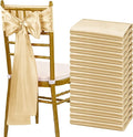 fani 60 PCS Champagne Satin Chair Sashes Bows Universal Chair Cover for Wedding Reception Restaurant Event Decoration Banquet,Party,Hotel Event Decorations (7 x 108 inch)