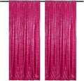 Fuchsia Sequin Backdrop Hot Pink 4FTx8FT 2 Panels Sparkly Background Drapes for Party Birthday Wedding Decor