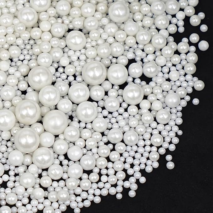 Edible Pearl, White Pearl Sprinkles for Cake Decorating, Cupcake Toppers, Cake Decorations, Ice Cream Toppings, Wedding Party Supplies, Halloween, Christmas, 180g/6.35oz