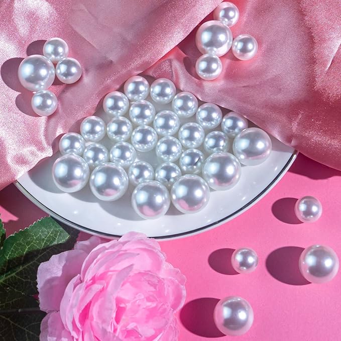 120 PCS 8/14/20mm No Hole Polish Pearl Beads for Centerpiece, Dark Purple Beads Decorative Vase Fillers, Plastics Pearls for Vases, Table Scatters, Wedding Party Decor
