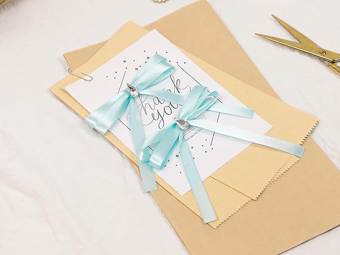 Light Blue Satin Ribbon 3/8 inch X Continuous 25 Yards, Single Face Polyester Ribbon Perfect for Gift Wrapping, Flower Bouquet, Wedding Decor, Crafts, Bow Making, Sewing and More