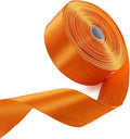 1-1/2 Inch Autumn Orange Satin Ribbon 50 Yards Solid Fabric Ribbons for Gift Wrapping, Crafts, Floral Arrangements, Wedding, Party, Holiday and Home Decor