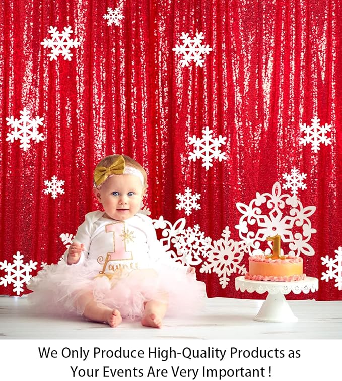 ShiDianYi Sequin Backdrop Curtain 10x10 FT Red Sequins Fabric Drapes for Photography Shimmer Sequined Curtain for Parties Red Backdrops Photo Background for Christmas/Wedding