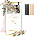 Adjustable Metal Wedding Welcome Sign Stand with Leather Straps