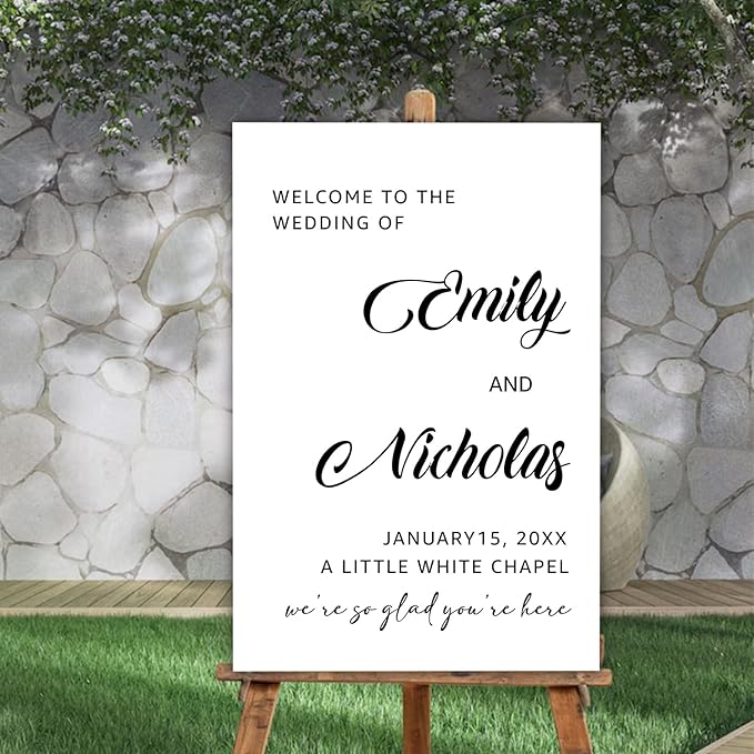 Personalized Wedding Welcome Sign Template, Modern Minimalist Reception Board, Editable Printable Wedding Sign