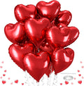 12 Pcs Heart Balloons, 18 inch Red Heart Shaped Balloons, Big Foil Helium Balloon, Love Foil Balloon for Wedding Baby Shower Anniversary Backdrop Valentine Party Decorations