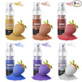 Edible Glitter Spray, Edible Luster Dust, 6 Colors, Edible Glitter for Cocktails, Powder for Cake Decorating, Baking, Drinks, Fondant, Candy, Cookie, Strawberry, 5g/bottle