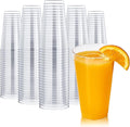 FOCUSLINE 200 Pack 16 oz Clear Plastic Cups, Large Disposable Cups Plastic Party Cup, 16 Ounce Heavy duty Clear Cups for Party, Thanksgiving, Halloween, Christmas