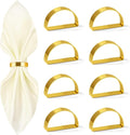 Gold Napkin Rings Set of 8, Iron Material Bright Gold Napkin Holder, Fall Thanksgiving Christmas Easter Napkins Rings for Daily Table Decor Wedding, Banquet, Party
