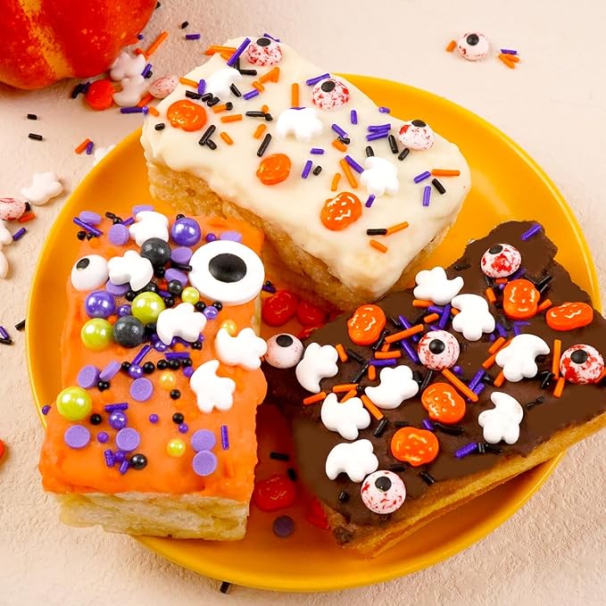 Halloween Sprinkles for Cake Decorating, Edible Candy Eyeballs, Pearl Sugar Sprinkles Mix, 150g/5.29oz, Perfect for Cake Decoration, Cupcake Decorations Ice Cream Toppings