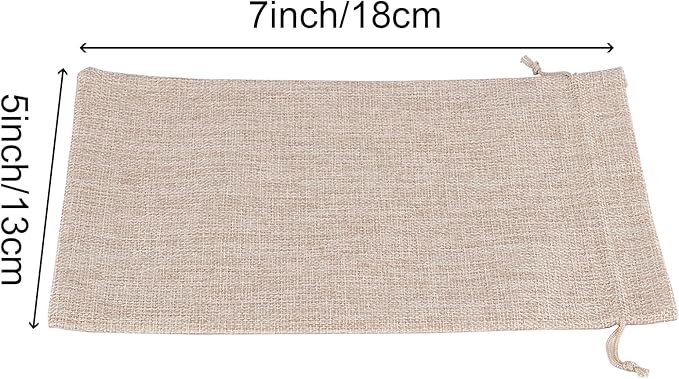 ZOENHOU 50 Packs 5 x 7 Inch Large Burlap Bags with Drawstring, Durable Jute Drawstring Bags, Dustproof Burlap Sacks for Favors Party DIY Craft