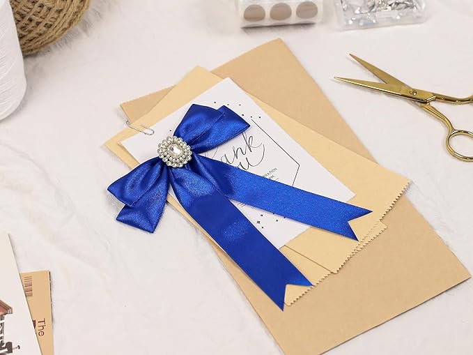 Royal Blue Satin Ribbon 1 inch X Continuous 25 Yards, Single Face Polyester Ribbon Perfect for Gift Wrapping, Flower Bouquet, Wedding Decor, Crafts, Bow Making, Sewing and More