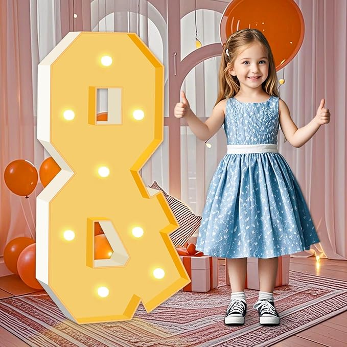 3FT Marquee Light Up Letters Sign &, Big Mosaic Balloon Frame Letter for Party, 3 Feet Tall Giant Letter Sign for Balloons Birthday Anniversary Engagement Wedding Decorations