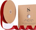 Red Christmas Velvet Ribbon for Tree, Gift Wrapping, Flower Bouquet, Wreath Decorations, Bow Making 1'', 25 Yards