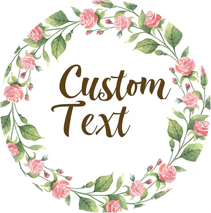 Premium Custom Stickers Labels - Personalized Stickers for Businesses Logo and Name. Birthday Pets and Label Product Boxes Wedding Favors Waterproof Labels (wreath 12, 1.5 inch)