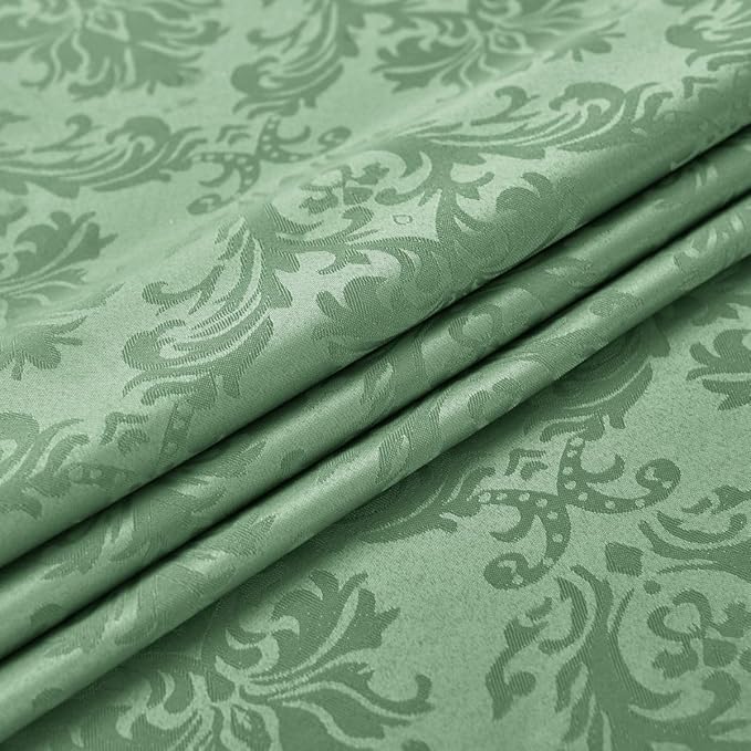 SASTYBALE Summer Tablecloth Rectangle, Spill-Proof Wrinkle Resistant Jacquard Fabric Table Cloth, Soft Polyester Damask Table Cover for Parties, Picnic, Dinner(60 * 102 inch, Light Green)