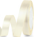 5/8" x 25 Yards Satin Ribbon, Ivory Silk Ribbon Ideal for Gift Wrapping, Floral Bouquets, Crafts, Wedding Party Decorations, Christmas and Sewing Projects