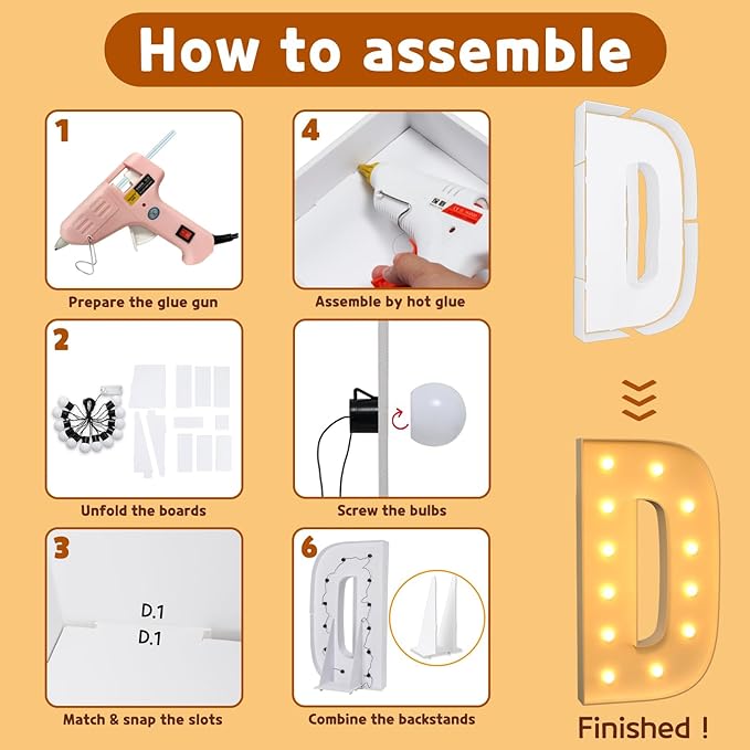imprsv Marquee Light Up Letters, 4FT Mosaic Letters with Light for Baby Shower Graduation Party Decor, Large D for Engagement Wedding Party Decorations (Need to Assemble)