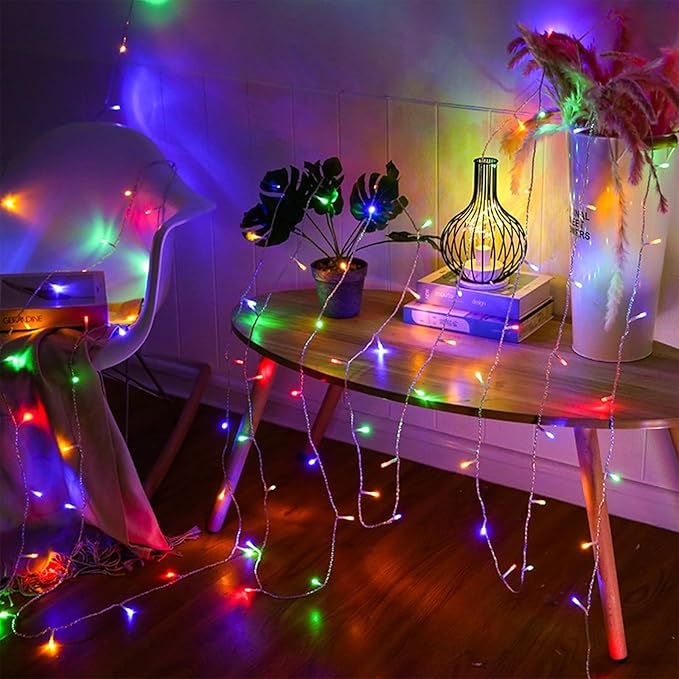 Pastel Plug in Easter String Lights, 33ft 100 LED Clear Wire Decorative Multicolored Christmas Birthday Wedding Party Lighting Up for Window Bedroom Tree Hanging Decorations (Multi Color)