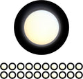 20 Packs 4 Inch Black LED Low Profile Recessed & Surface Mount Disk Light, Round, 10W, 600 Lumens, 5CCT Field Selectable, CRI80, DOB Design, Dimmable, ETL Listed
