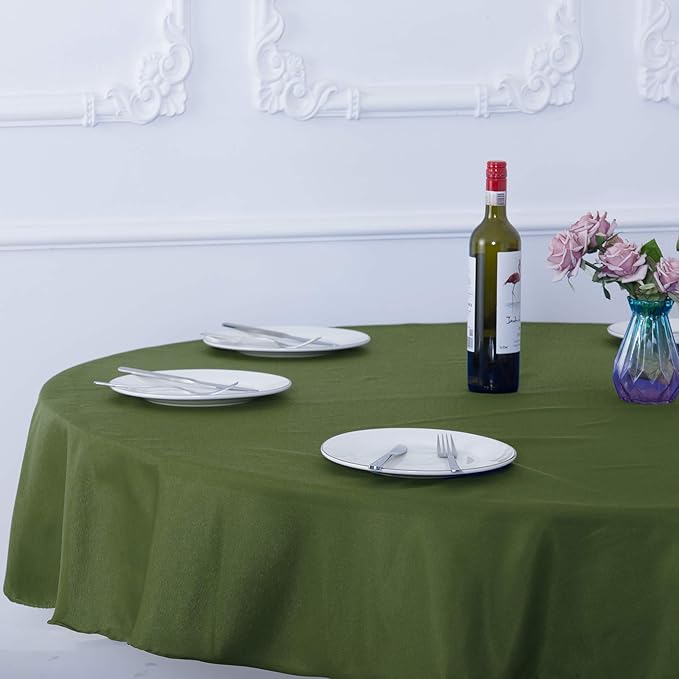 Ascoza 2pack 90 Inch Willow Round Tablecloth in Washable Polyester Fabric for Wedding/Banquet/Restaurant/Parties