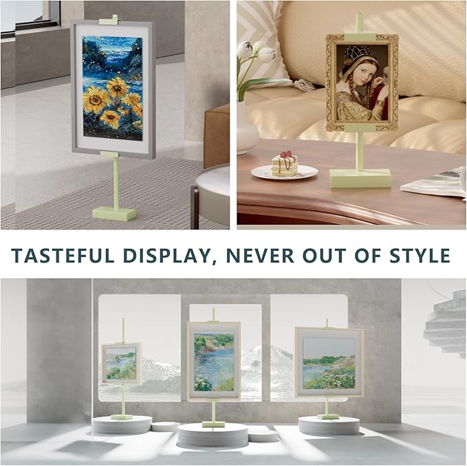 Tabletop Picture Frame Stand, Adjustable for Frames Up to 29" H, Frame Holder Stand Table Easels for Display, Metal Standing Easel Display Stand for Picture Frames, Artwork (Mint Green)