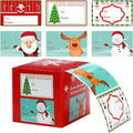 Elcoho 300 Pieces Christmas Self Adhesive Gift Tag Self Stick Stickers Gift Name Tag Christmas Stickers with 6 Different Designs (Color B)