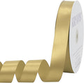Light Gold Satin Ribbon 1 inch X Continuous 100 Yards, Single Face Polyester Ribbon Perfect for Gift Wrapping, Flower Bouquet, Wedding Decor, Crafts, Bow Making, Sewing and More