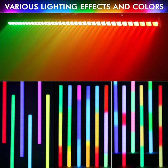 LED Stage Wash Light Bar - OPPSK 120W 36LEDs RGBW DMX Light Bar with Detachable Cover Chasing Function 41 Static Colors & 56 Shows LED Beam Light for Wedding Church DJ Live Events Stage Lighting