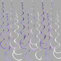 36Pcs Purple Hanging Swirl Decorations Ombre Purple Felt Swirl Streamer Spiral Ceiling Garland for Lavender Lilac Violet Birthday Wedding Bachelorette Baby Shower Graduation Holiday Hen Party Supplies