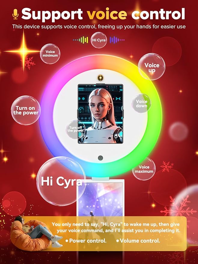 Portable Photo Booth,Selfie Photo Booth with RGB Ring Light Free Customizable Logo Photo Booth Machine for Christmas Wedding Party Booth APP Control Flight Case White