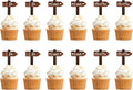 12 PCS Rustic Wedding Cupcake Toppers in Wood Wedding Engagement Cake Decorations