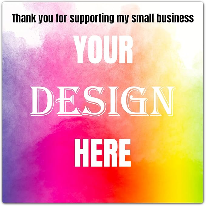 Custom 100-500 Stickers with Any Image Logo and Text - Personalized Labels for Business Logo, Thank You Notes (Square, 3 Inch)