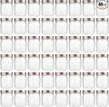 novelinks 8 oz Clear Plastic Jars with Screw-On Lids - BPA-Free Refillable Storage Containers for Slime, Spices, Crafts, Kitchen & Home Organization (48 Pack,Rose Gold)