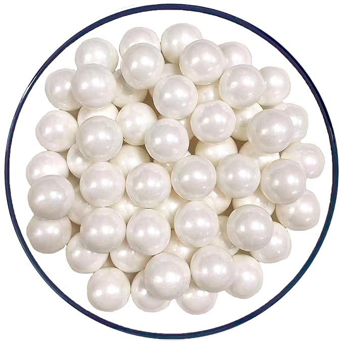 Sentovac 14mm White Pearl Sprinkles Large Edible Cake Decorating Sugar Candy Cookie Cake Cupcake Topper Ice Cream Baking Decorations Halloween Christmas Valentines Wedding Supplies