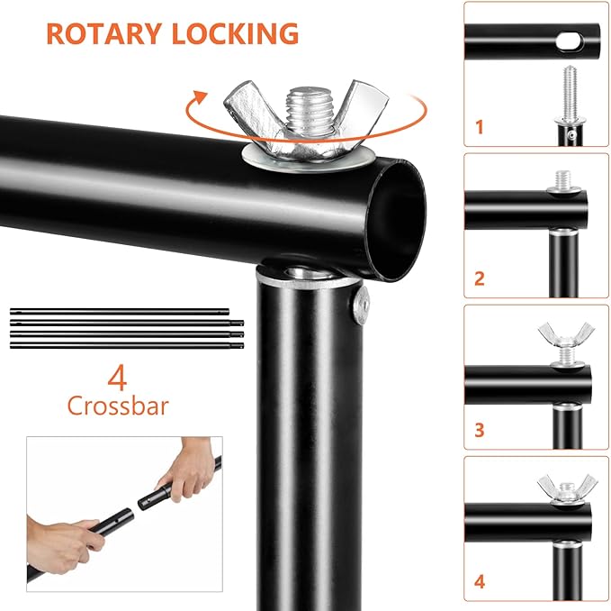 Backdrop Stands, MSKIRA Photo Backdrop Stand Kit 10ft X 7.5ft, Back Drop Adjustable Stand, Background Support System for Studio Portrait Photoshoot, Wedding Parties, with Clamps, Sandbags, Carry Bag