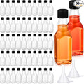 Havawish 50 Pack 1.7 oz Square Mini Liquor Bottles with Funnels and Black Plastic Caps Reusable Airtight Empty Plastic Alcohol Shot Bottles for Birthday Wedding Baby Shower Party Favors