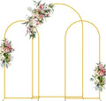 Wokceer Wedding Arch Backdrop Stand (7.2FT,6FT,6FT) Set of 3 Gold Metal Wedding Arch Stand for Birthday Party Wedding Ceremony Baby Shower Garden Balloon Arch Decoration