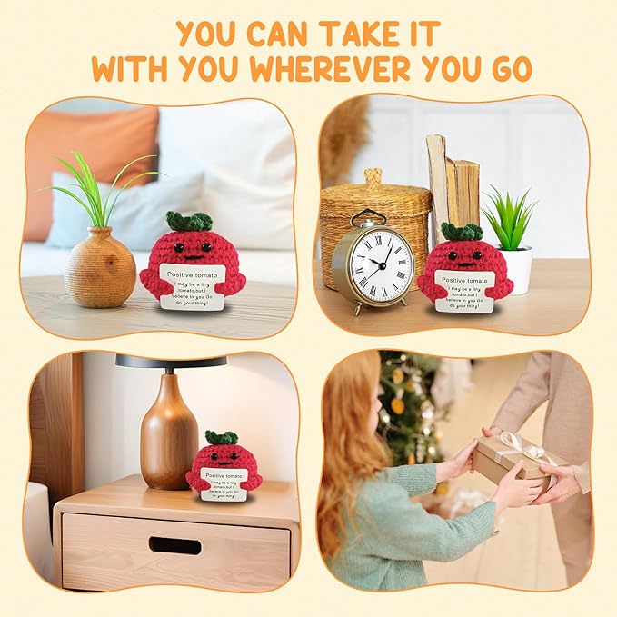 Birthday Gifts for Women Man-Emotional Cheer Support,Funny Handmade Tomatoes Unique Cute Presents for Her Him Women Men Friend Coworker Family