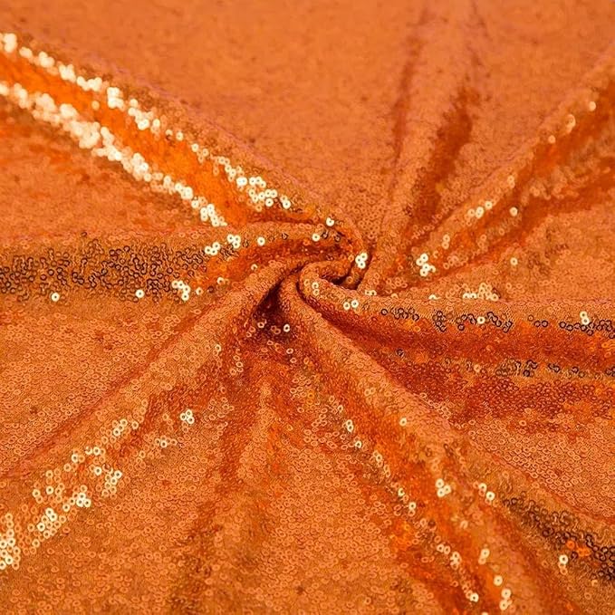 Orange Sequin Backdrop 2FTx8FT 4 Panel Glitter Sequin Backdrop Sparkle Photo Background for Birthday Party Decoration