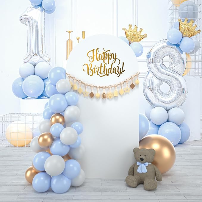 bricia Wedding Arch Backdrop Stand Cover, 7.2FT Double Sided Stretchy Arch Cover Fitted Wedding Birthday Party Banquet Decoration (White 86.4''Lx48''W)