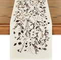 Artoid Mode Leaves and Flowers Cotton 210 GSM Winter Table Runner, Seasonal Christmas Kitchen Dining Table Decoration for Home Party Decor 13x48 Inch