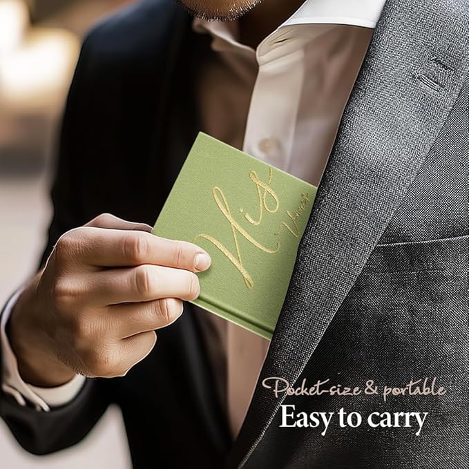 Vow Books His and Hers 2 Pack - 6 x 4 Inch Linen Hardcover Wedding Vow Books with Gold Foil Lettering & Bookmark, Wedding Ceremony Keepsake for Bride and Groom-His and Her Engagement Gift, 48 Pages