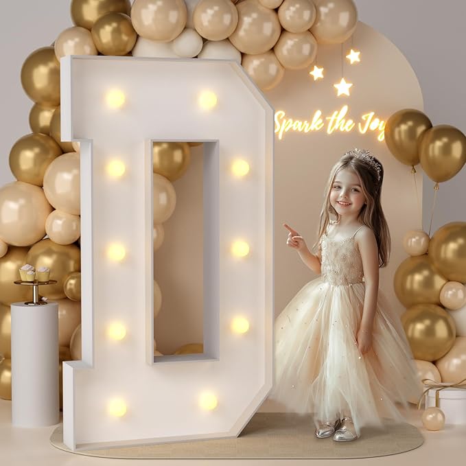 JoyMuse 4FT Marquee Light Up Letters,Large Marquee Letters 4 Feet Tall for Marry Me Proposal Decorations Big 4FT Letters with Lights for Baby Shower Party Decor, Letter D