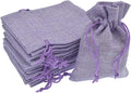 20pcs Burlap Bags 5 x 7, Linen Drawstring Gift Bags, Wedding Party Christmas Favor Bags Jewelry Candy Pouches Sacks (Light Purple)