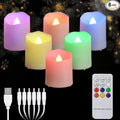 FREEPOWER Rechargeable Color Changing Tea Lights Candles with Remote Battery Operated Flameless Votive Candles for Romantic,Festival Clebration Halloween and Christmas Decor Set of 6……